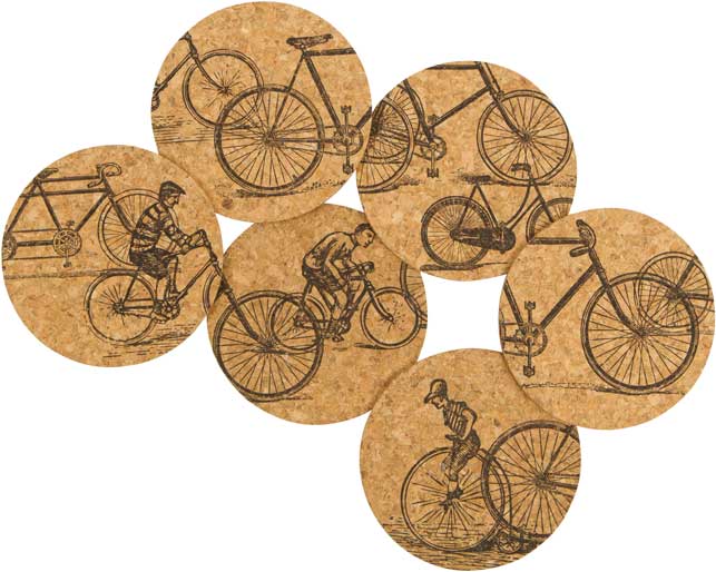 Antique Rides Cork Coaster Set