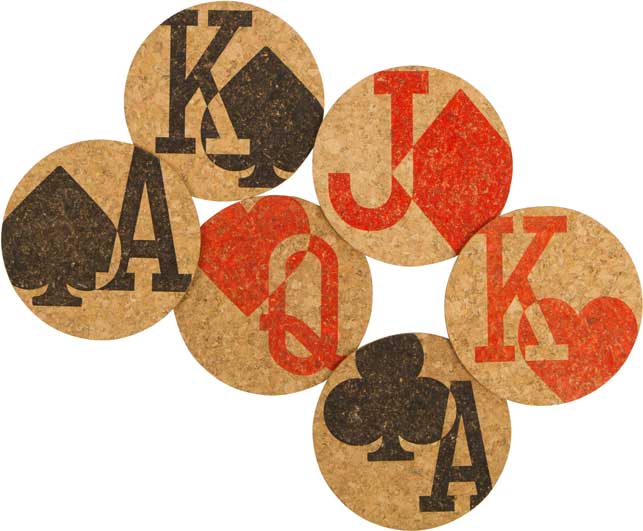 Gamblers Charm Cork Coaster Set
