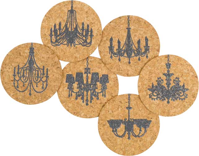Elegance Above Cork Coaster Set