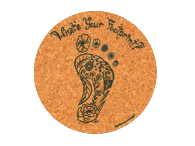 Cork Mouse Pad What's Your Footprint? Round