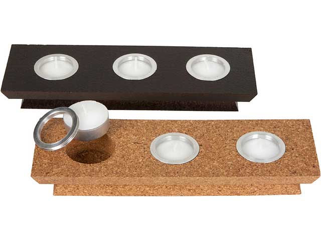Cork 3 Unit Tea Light Candle Holder